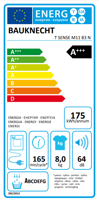 Warmtepompdroger Bauknecht T SENSE M11 83 N