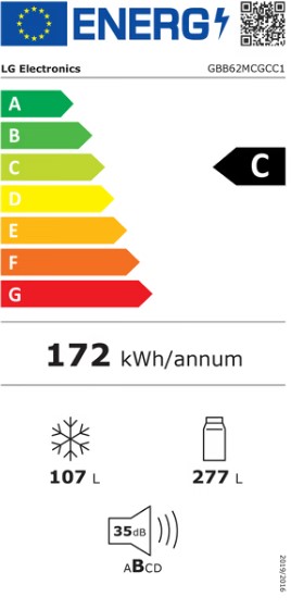 Koel-vriescombinatie LG GBB62MCGCC1