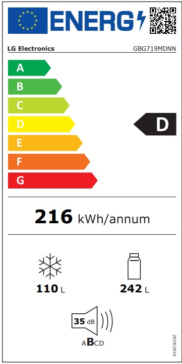 Koel-vriescombinatie LG GBG719MDNN