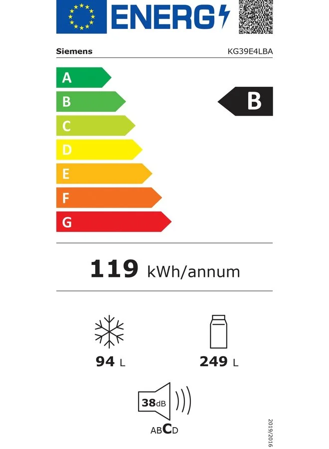 Koelvriescombinatie-Siemens-KG39E4LBA-