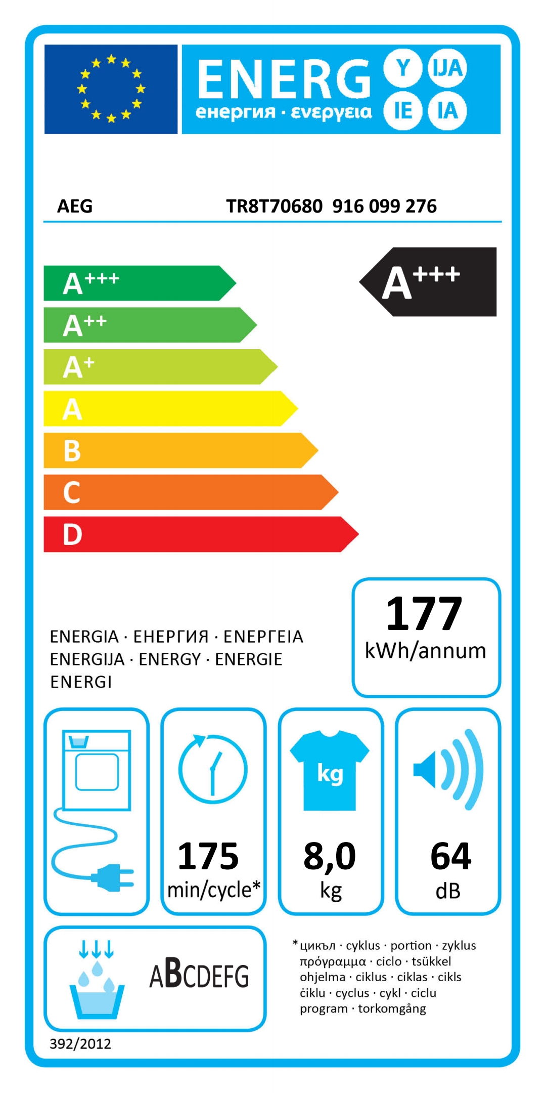 Warmtepompdroger-AEG-TR8T70680-