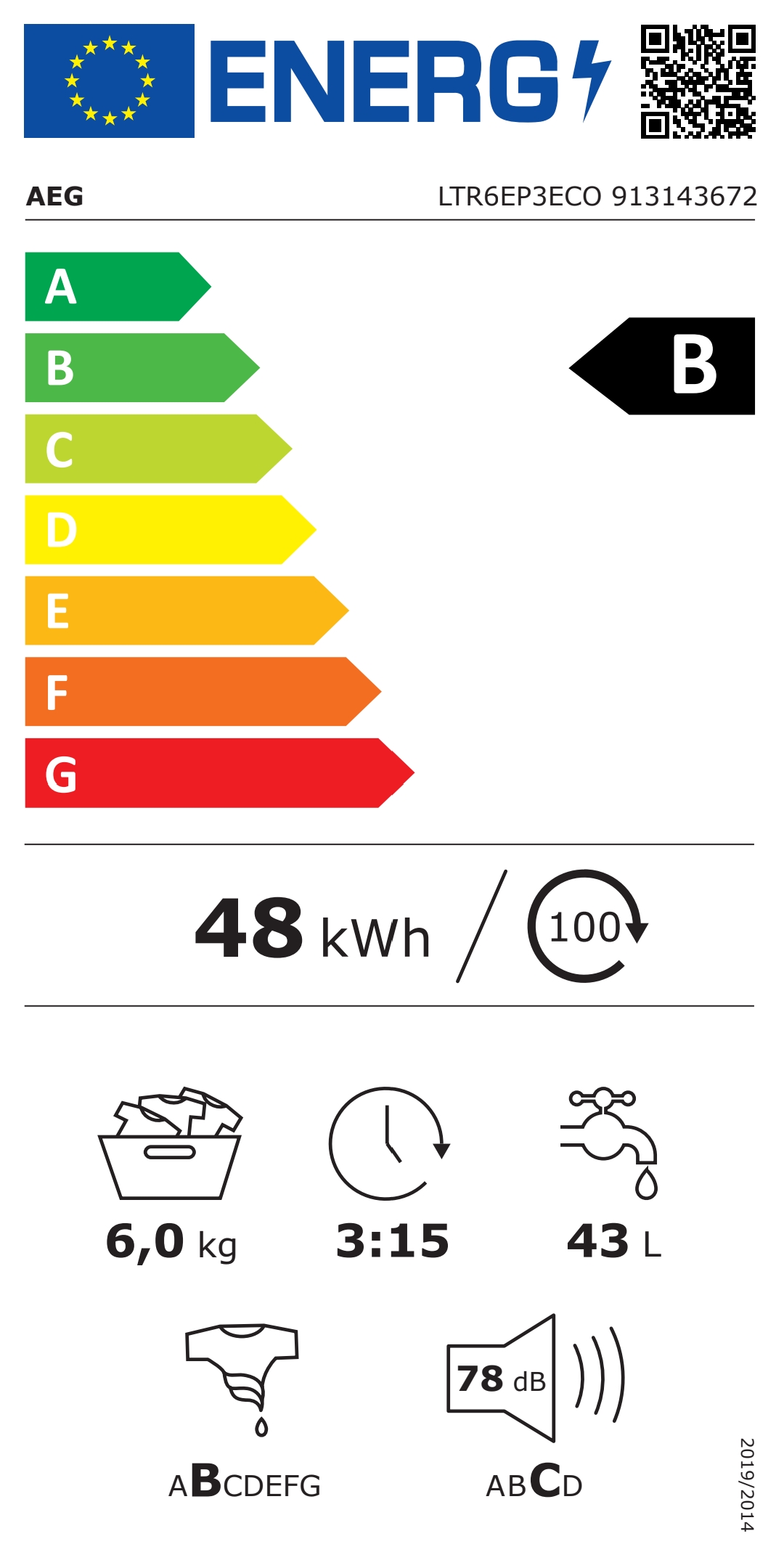 Wasmachine-AEG-LTR6EP3ECO-