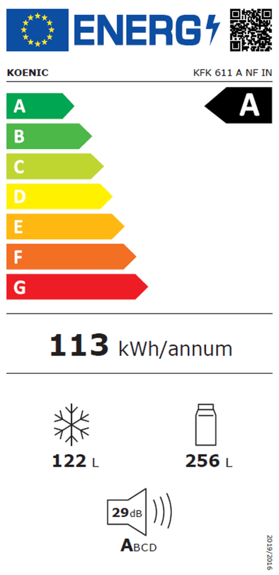 Koelvriescombinatie-Koenic-KFK-611-A-NF-IN-