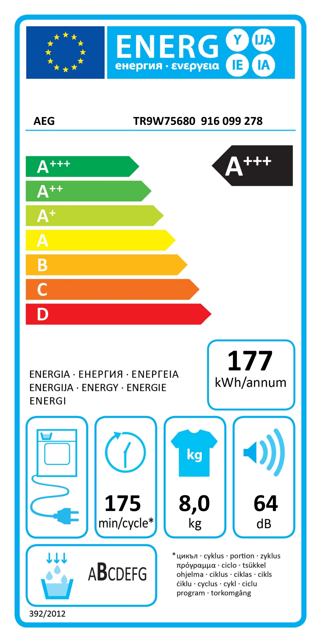 Warmtepompdroger-AEG-TR9W75680-